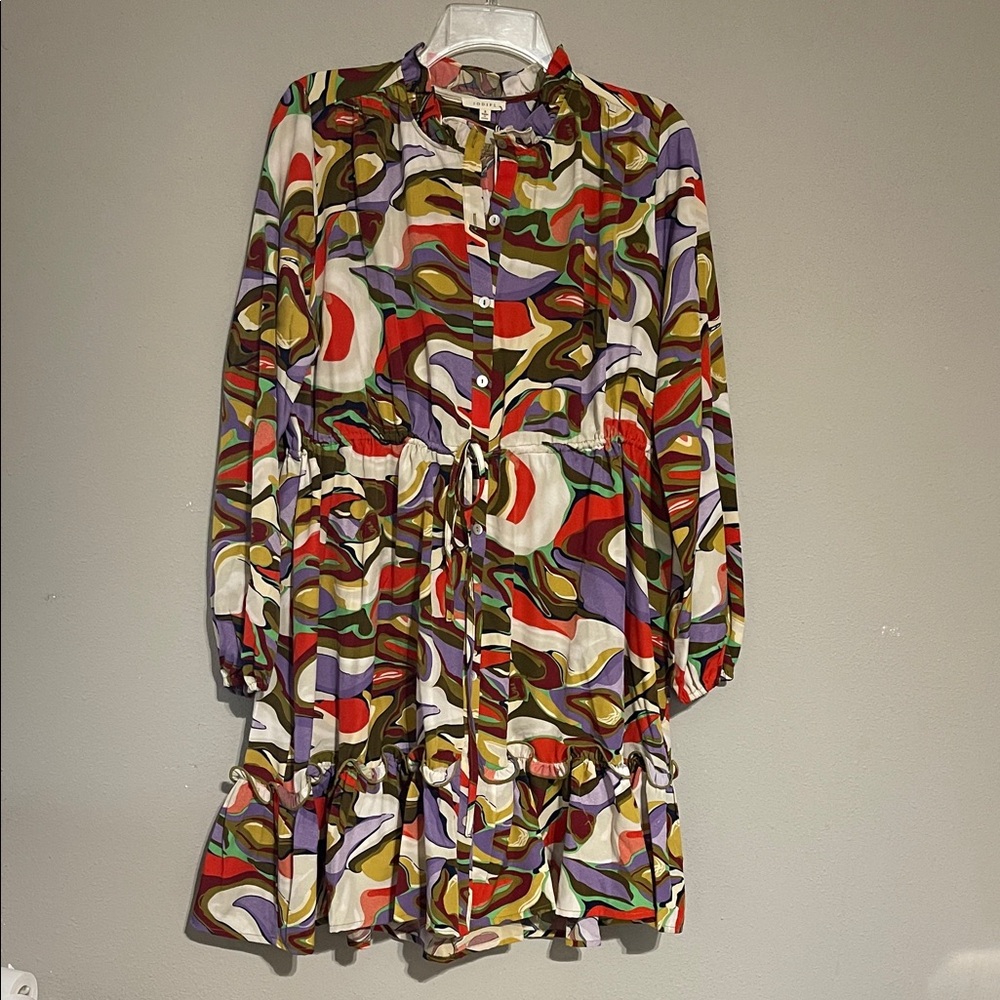 JODIFL Multicolor Abstract Dress